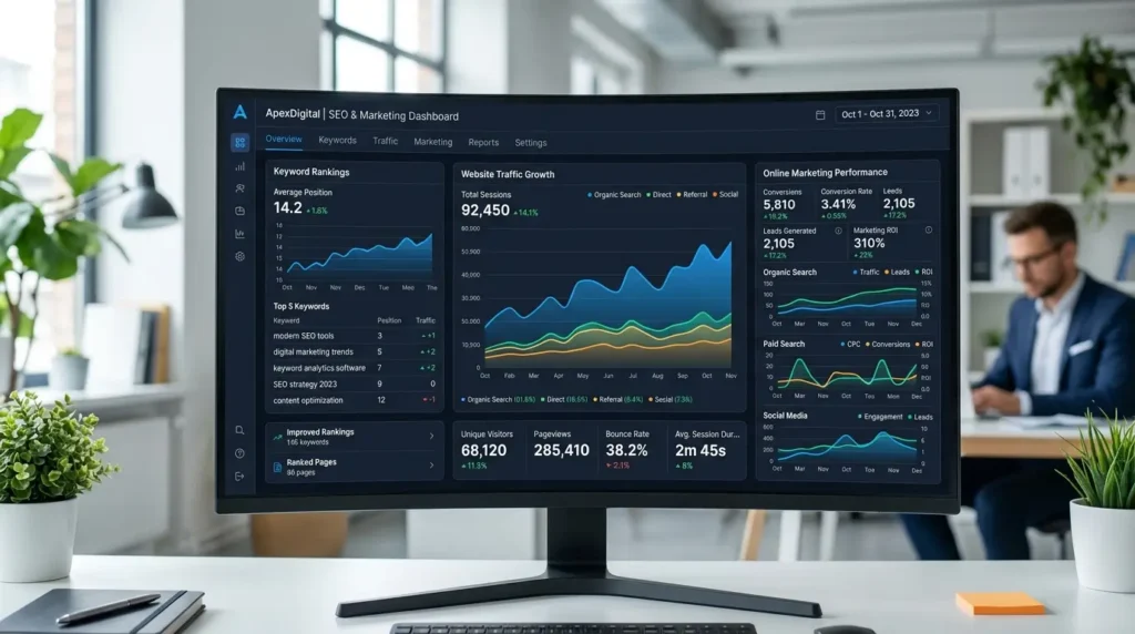 Digital Marketing Agency in Beverly Hills SEO analytics dashboard