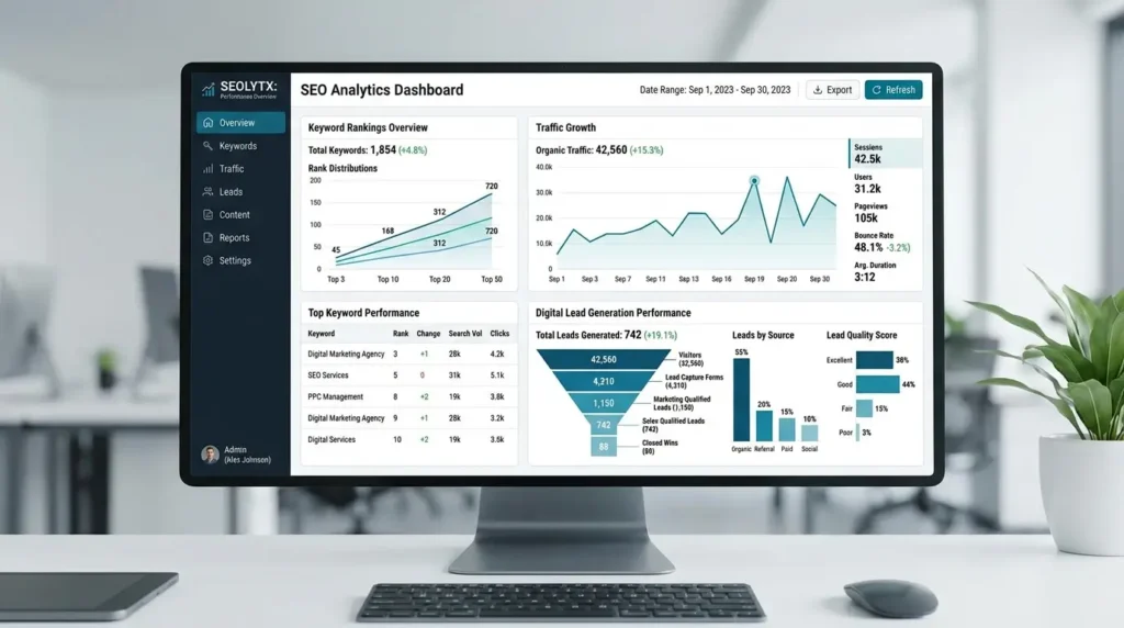 Digital Marketing Agency in Beverley Park Sydney SEO analytics dashboard