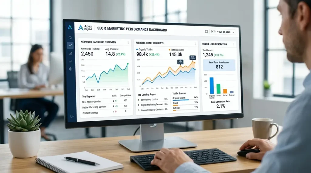 Digital Marketing Agency in Bilgola Beach Sydney SEO analytics dashboard