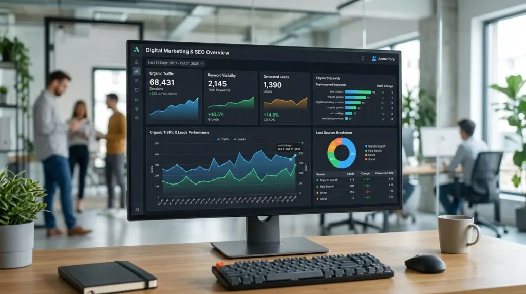 Digital Marketing Agency in Clarence Town SEO analytics dashboard