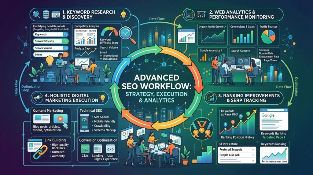 SEO optimization workflow Belrose Sydney business growth