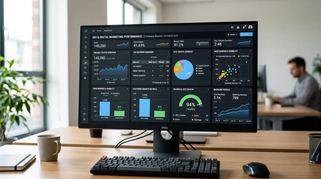 SEO analytics dashboard for businesses in Burwood