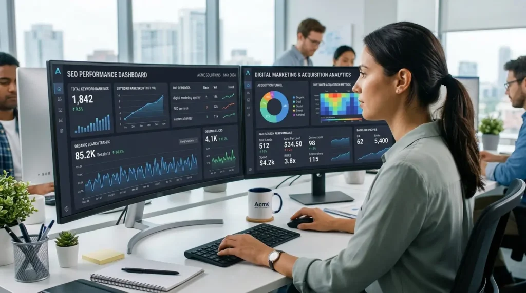 SEO analytics dashboard for businesses in Crows Nest Sydney