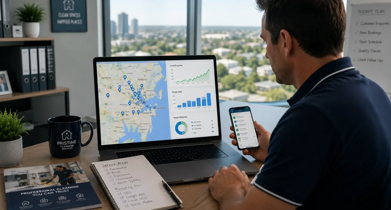 Local marketing for cleaning businesses improving Google Maps visibility in Australia