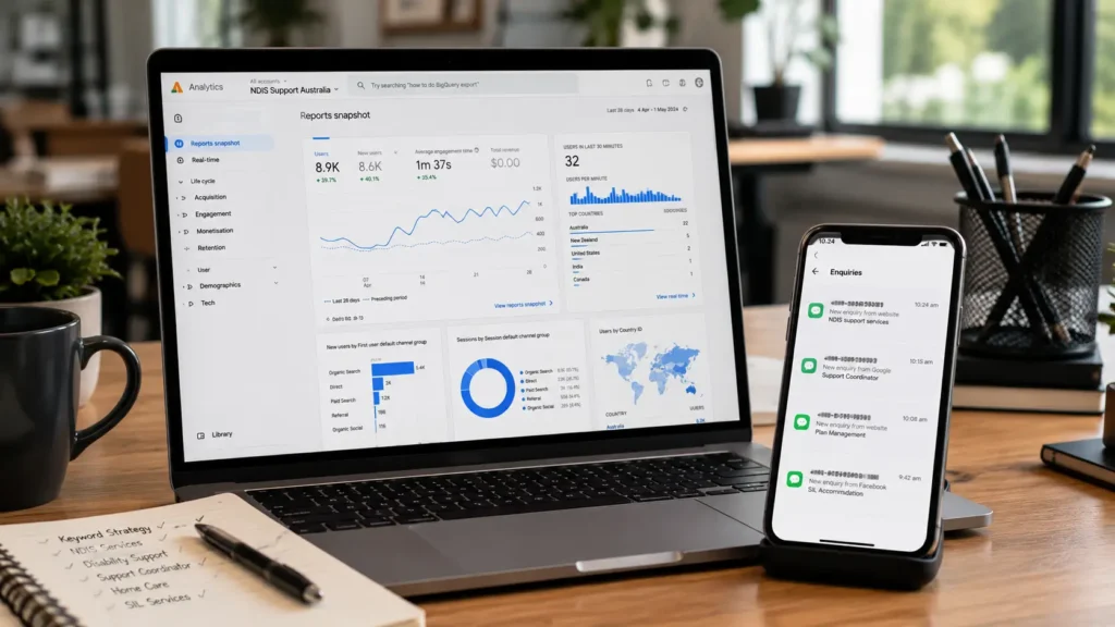 SEO helping an NDIS provider increase website traffic and participant enquiries