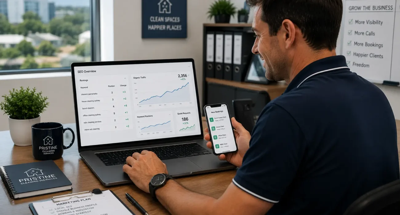 SEO for cleaning services improving Google rankings and generating more bookings